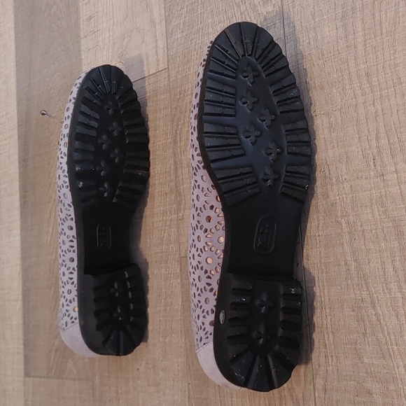 Ron White Size 40 Light Blue/Grey Leather Loafers with Cut-Out Leather Design - Picture 6 of 10